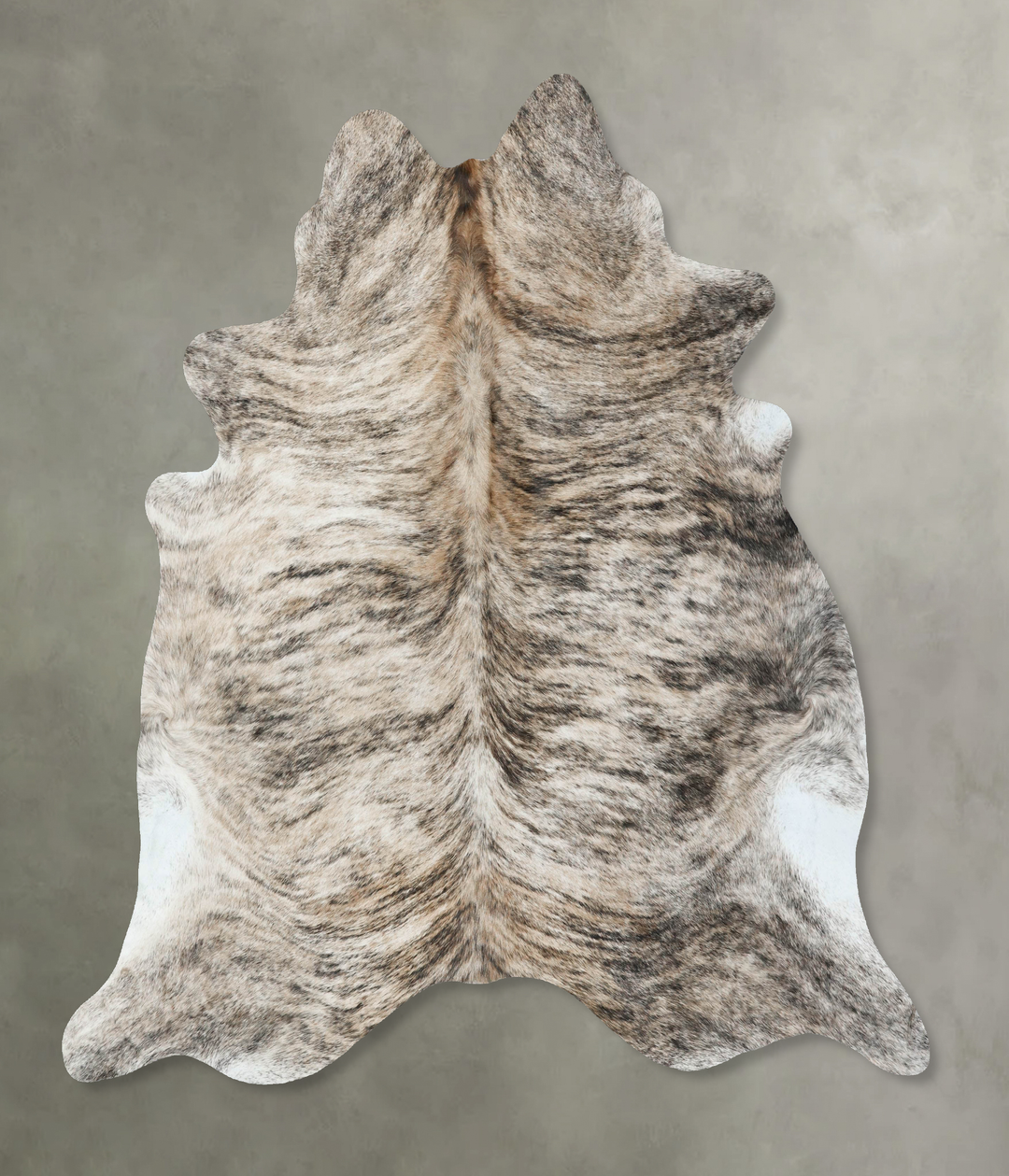 Light Brindle X-Large Brazilian Cowhide Rug 7'0"H x 6'6"W #B18601 by H