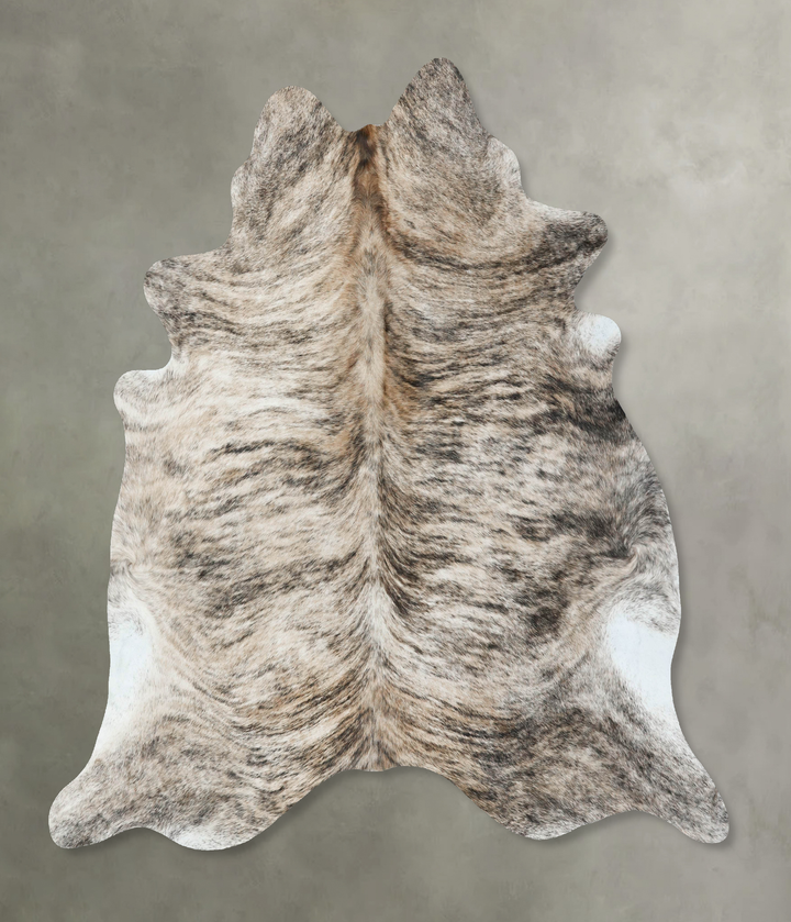 Light Brindle X-Large Brazilian Cowhide Rug 7'0"H x 6'6"W #B18601 by Hudson Hides