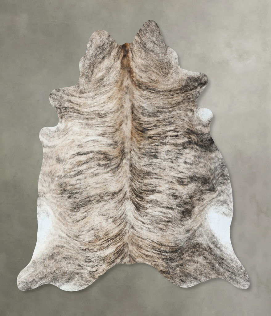 Light Brindle X-Large Brazilian Cowhide Rug 7'0"H x 6'6"W #B18601 by Hudson Hides