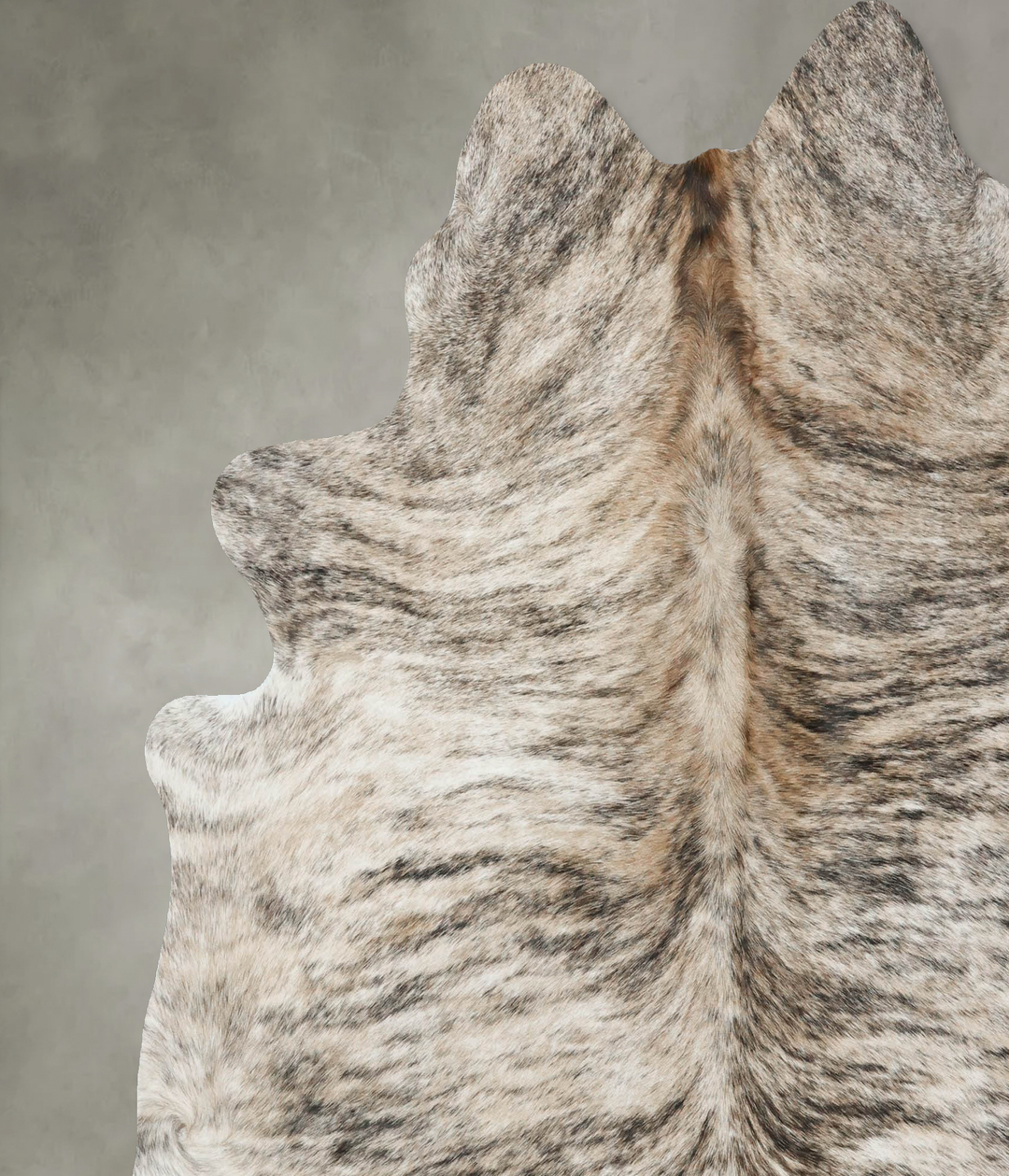 Light Brindle X-Large Brazilian Cowhide Rug 7'0"H x 6'6"W #B18601 by H