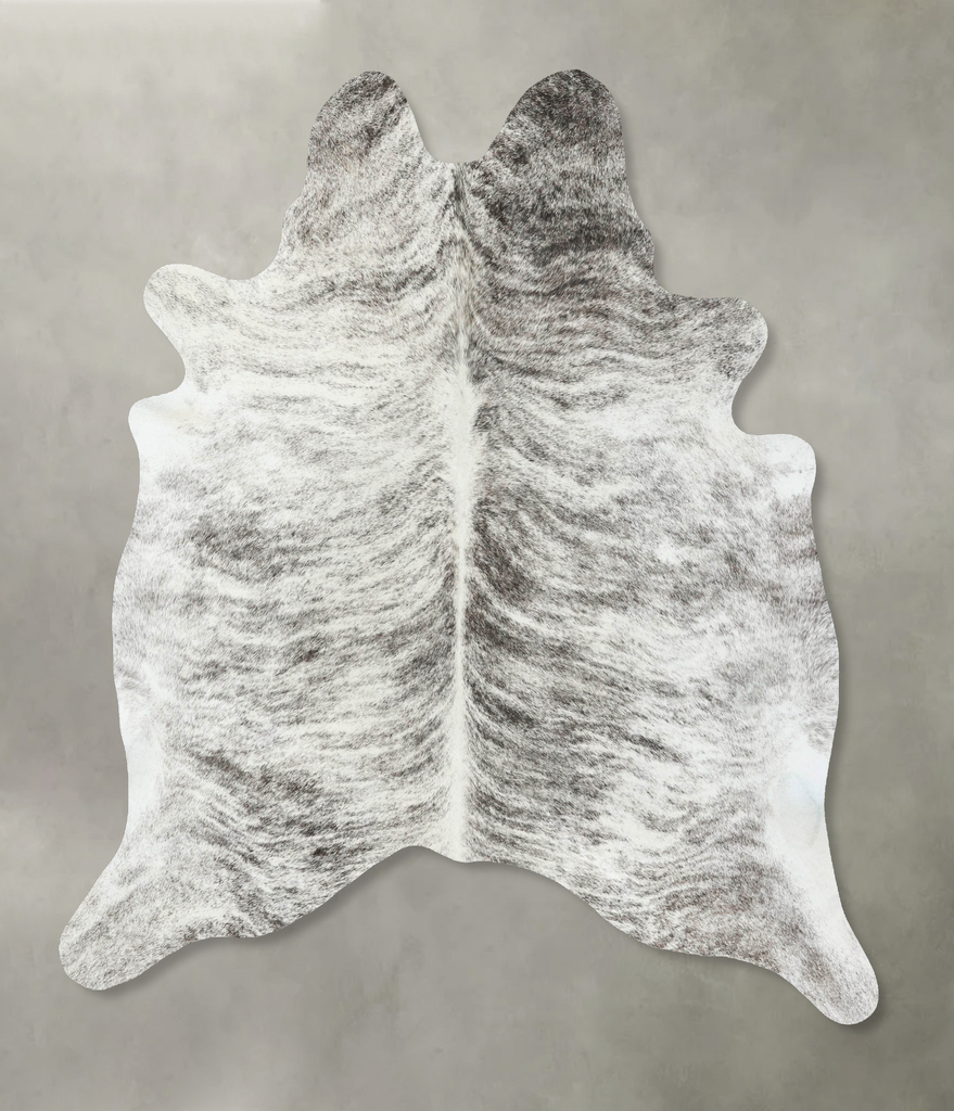 Grey Brindle X-Large Brazilian Cowhide Rug 7'0"H x 6'5"W #B18605 by Hudson Hides
