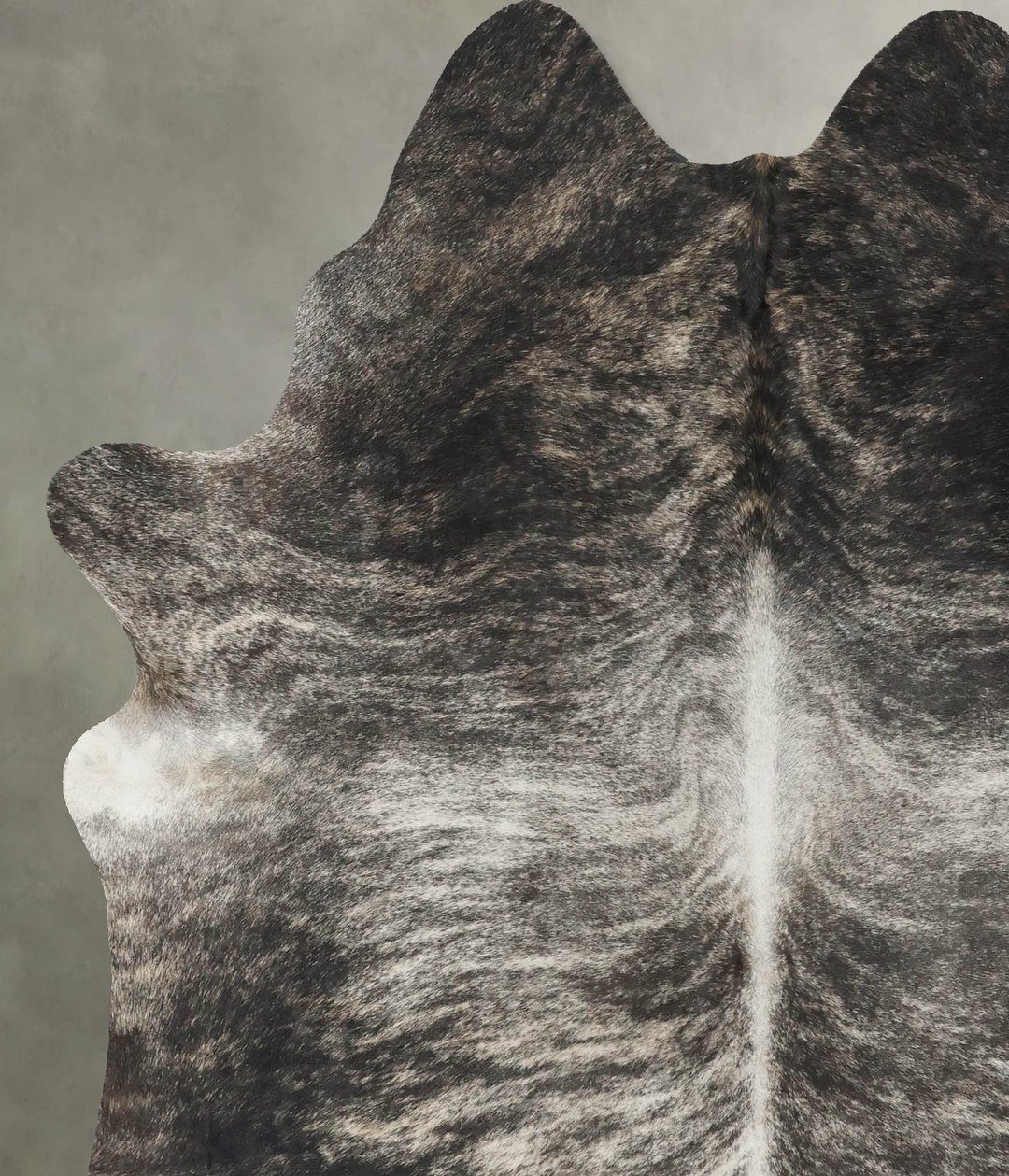 Grey Brindle Large Brazilian Cowhide Rug 6'11"H x 5'6"W #B18607 by Hud
