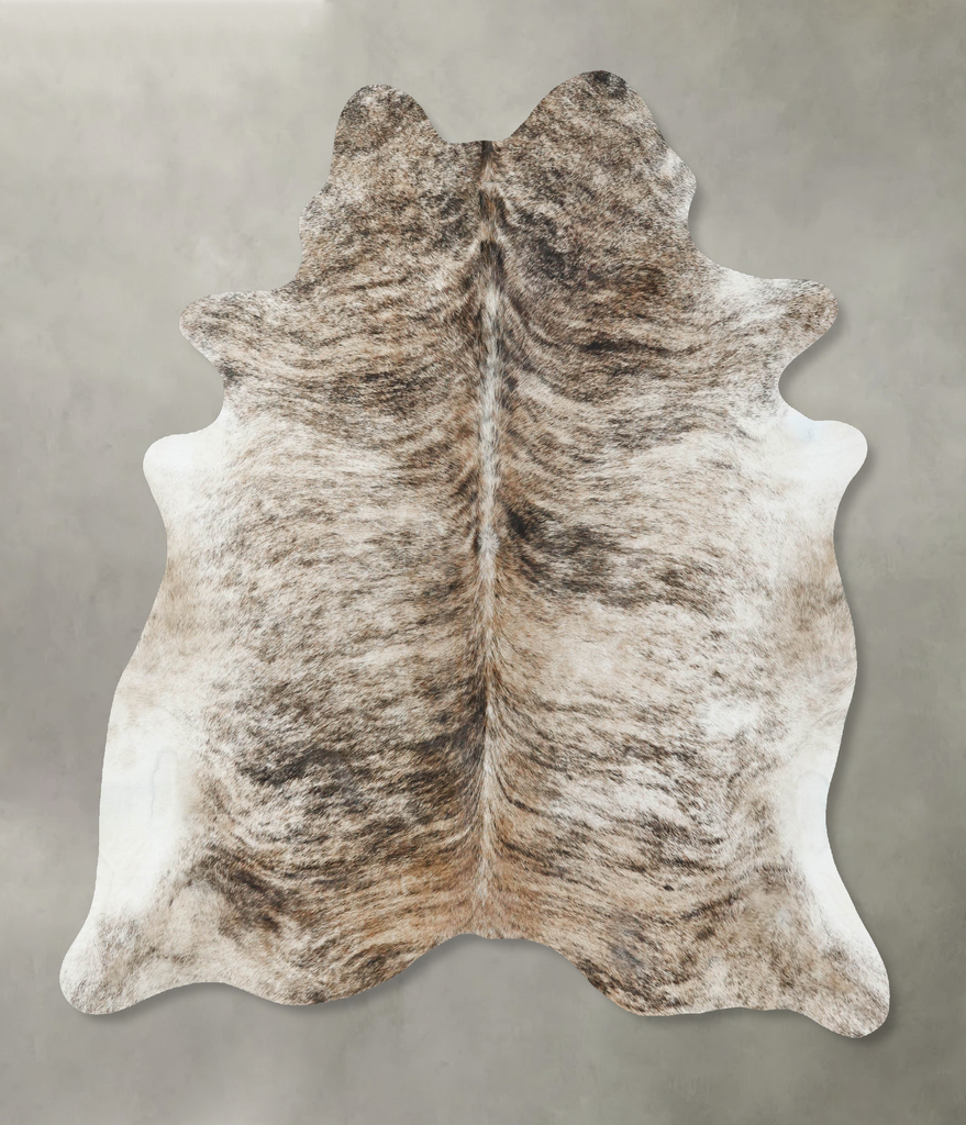 Light Brindle Large Brazilian Cowhide Rug 6'9"H x 5'10"W #B18608 by Hudson Hides