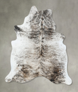 Grey Brindle X-Large Brazilian Cowhide Rug 7'0"H x 6'5"W #B18610 by Hudson Hides