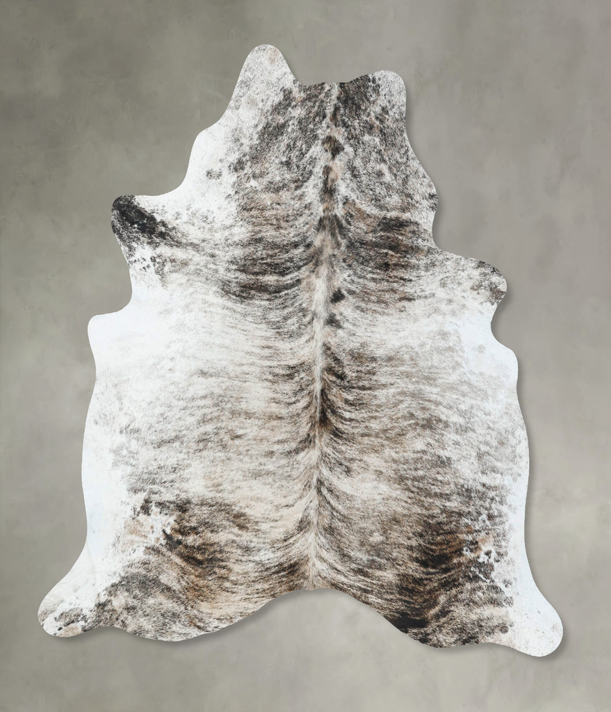 Grey Brindle X-Large Brazilian Cowhide Rug 7'0"H x 6'5"W #B18610 by Hudson Hides