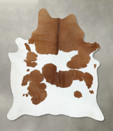 Brown and White X-Large Brazilian Cowhide Rug 7'3"H x 5'10"W #B18617 by Hudson Hides