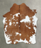 Brown and White Medium Brazilian Cowhide Rug 5'9