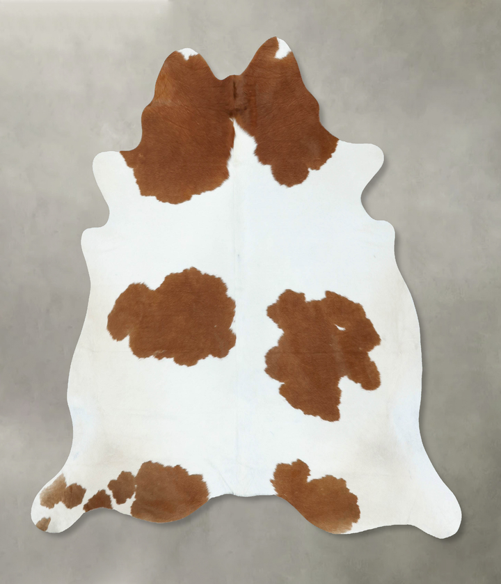 Brown and White X-Large Brazilian Cowhide Rug 6'7"H x 6'6"W #B18619 by Hudson Hides
