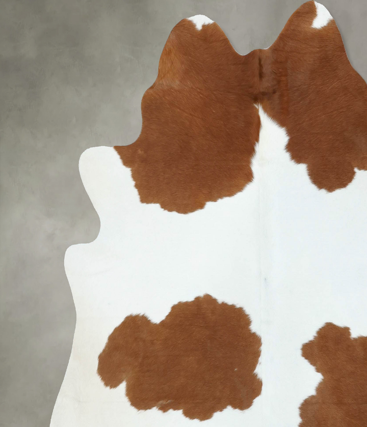 Brown and White X-Large Brazilian Cowhide Rug 6'7"H x 6'6"W #B18619 by Hudson Hides