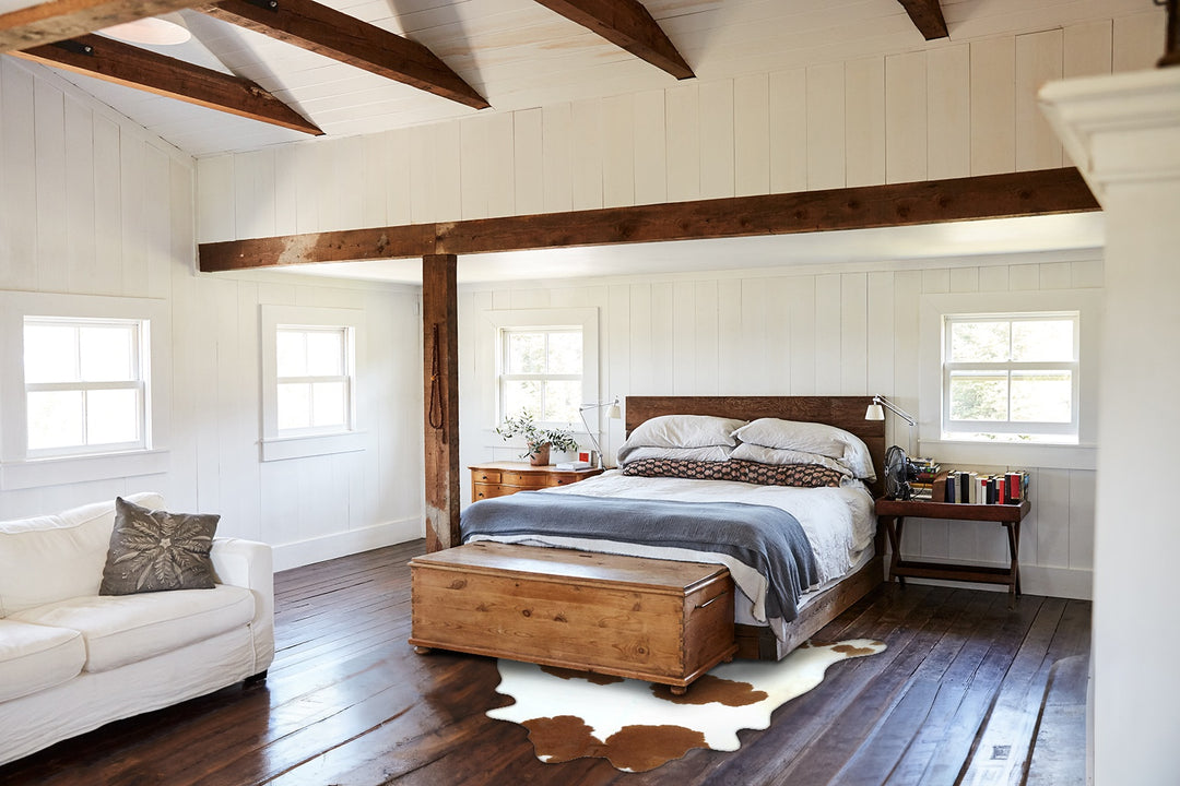 Brown and White X-Large Brazilian Cowhide Rug 6'7"H x 6'6"W #B18619 by