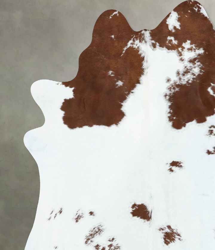 Brown and White XX-Large Brazilian Cowhide Rug 8'2"H x 7'3"W #B18620 by Hudson Hides