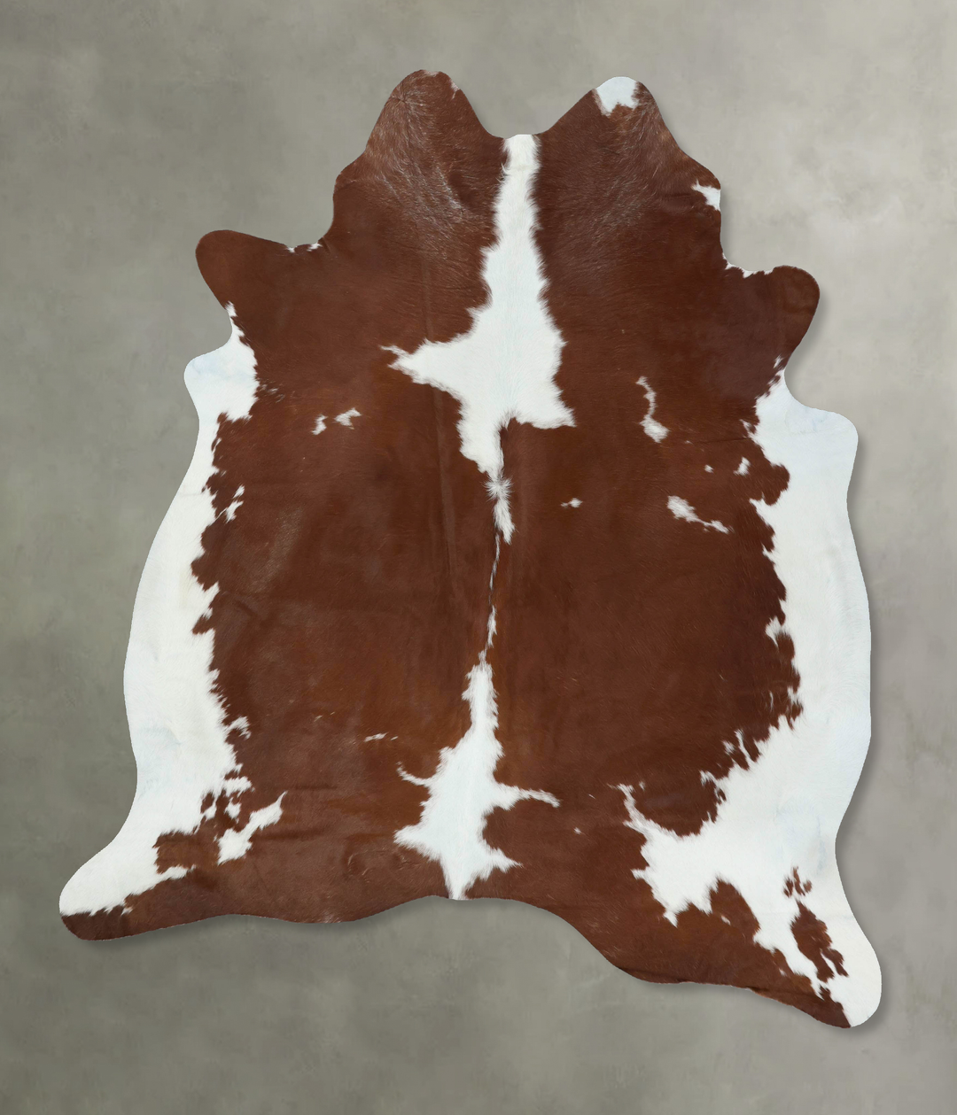 Brown and White X-Large Brazilian Cowhide Rug 7'9"H x 6'4"W #B18622 by