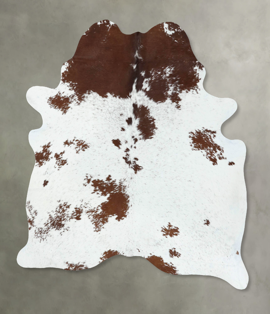 Brown and White X-Large Brazilian Cowhide Rug 7'4"H x 5'10"W #B18625 by Hudson Hides