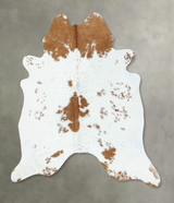 Brown and White X-Large Brazilian Cowhide Rug 7'6"H x 6'5"W #B18626 by Hudson Hides