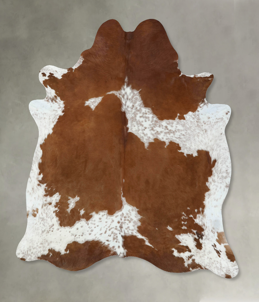 Brown and White XX-Large Brazilian Cowhide Rug 7'9"H x 6'7"W #B18628 by Hudson Hides