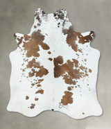 Brown and White X-Large Brazilian Cowhide Rug 7'0"H x 6'0"W #B18629 by Hudson Hides
