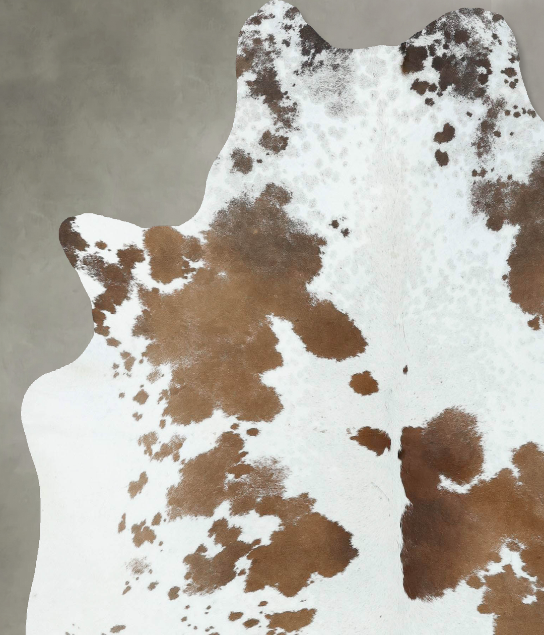 Brown and White X-Large Brazilian Cowhide Rug 7'0"H x 6'0"W #B18629 by