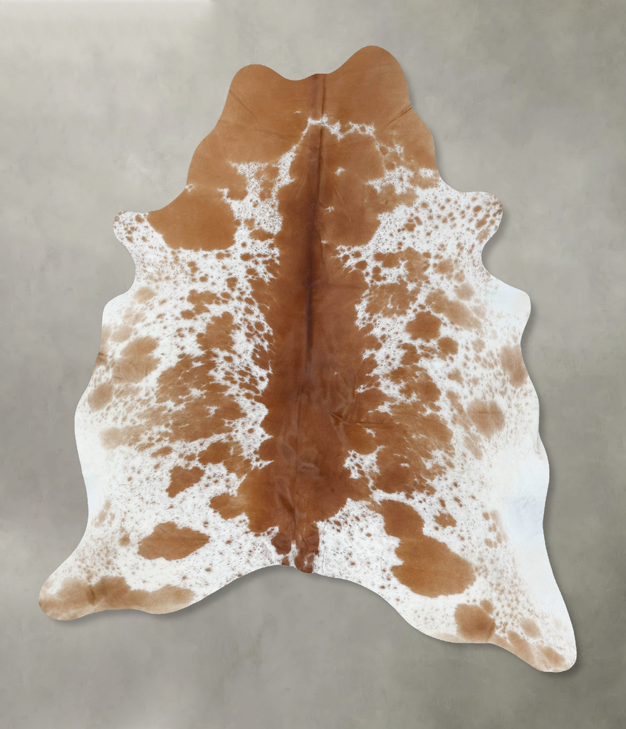 Brown and White X-Large Brazilian Cowhide Rug 7'4"H x 6'5"W #B18632 by Hudson Hides