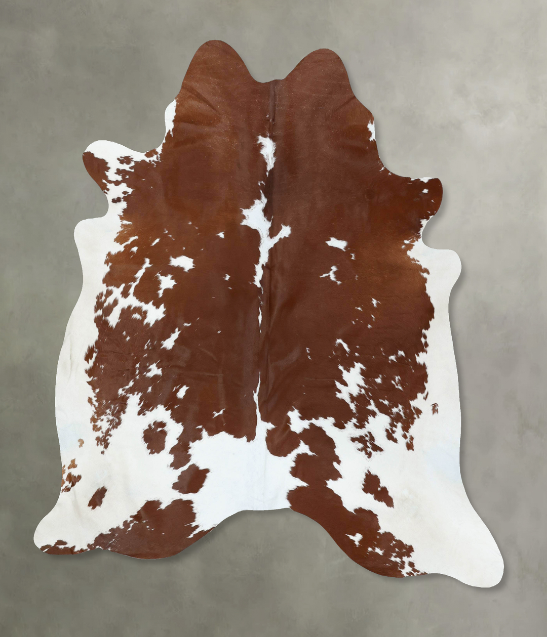 Brown and White X-Large Brazilian Cowhide Rug 7'1"H x 6'4"W #B18633 by