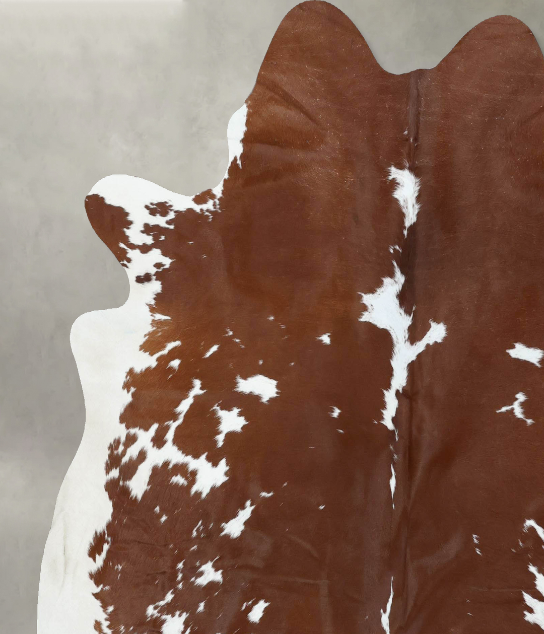 Brown and White X-Large Brazilian Cowhide Rug 7'1"H x 6'4"W #B18633 by