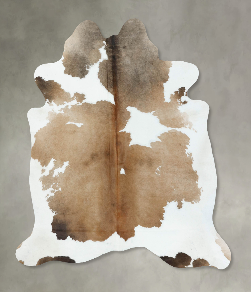 Chocolate and White Large Brazilian Cowhide Rug 6'3"H x 5'8"W #B18636 by Hudson Hides