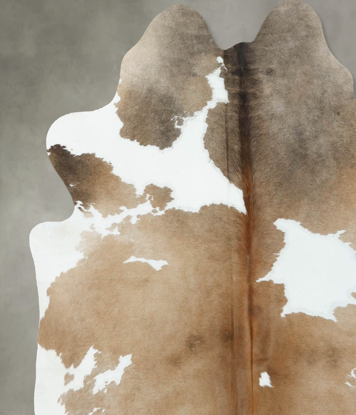 Chocolate and White Large Brazilian Cowhide Rug 6'3"H x 5'8"W #B18636 by Hudson Hides
