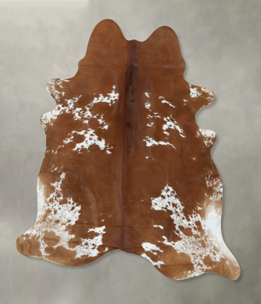 Brown and White X-Large Brazilian Cowhide Rug 7'3"H x 6'3"W #B18637 by Hudson Hides