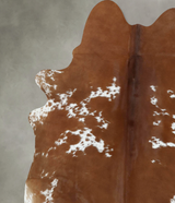 Brown and White X-Large Brazilian Cowhide Rug 7'3"H x 6'3"W #B18637 by Hudson Hides