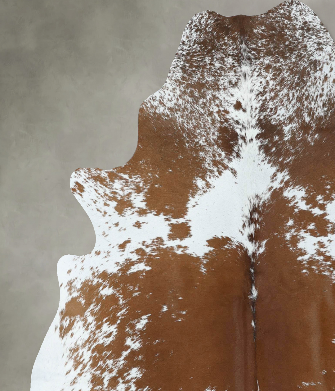 Brown and White X-Large Brazilian Cowhide Rug 7'2"H x 6'1"W #B18638 by