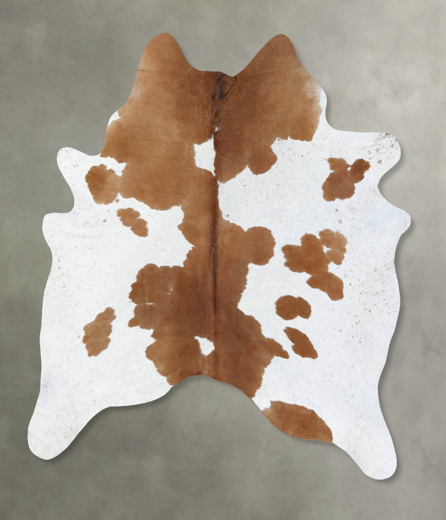 Brown and White X-Large Brazilian Cowhide Rug 7'5"H x 6'6"W #B18641 by Hudson Hides