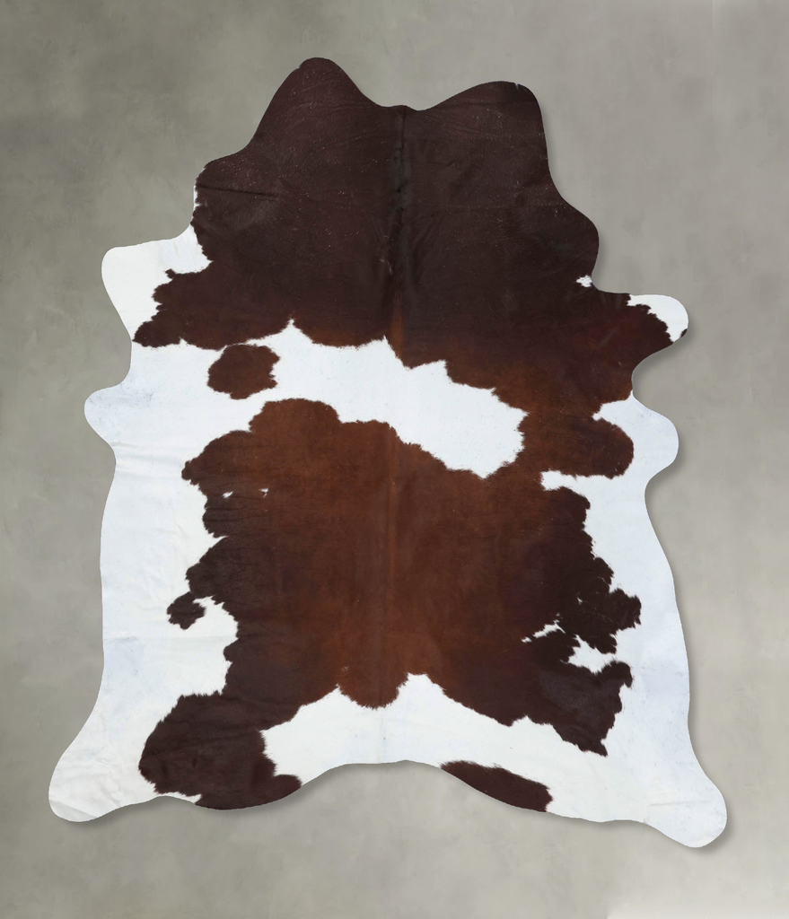 Brown and White XX-Large Brazilian Cowhide Rug 7'11"H x 6'7"W #B18642 by Hudson Hides