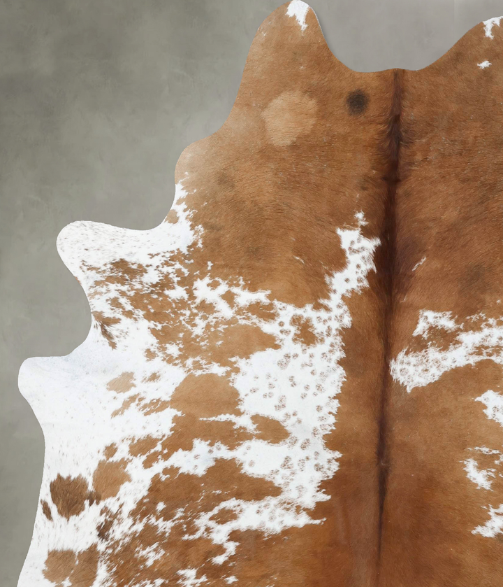 Brown and White X-Large Brazilian Cowhide Rug 7'8"H x 6'6"W #B18643 by Hudson Hides