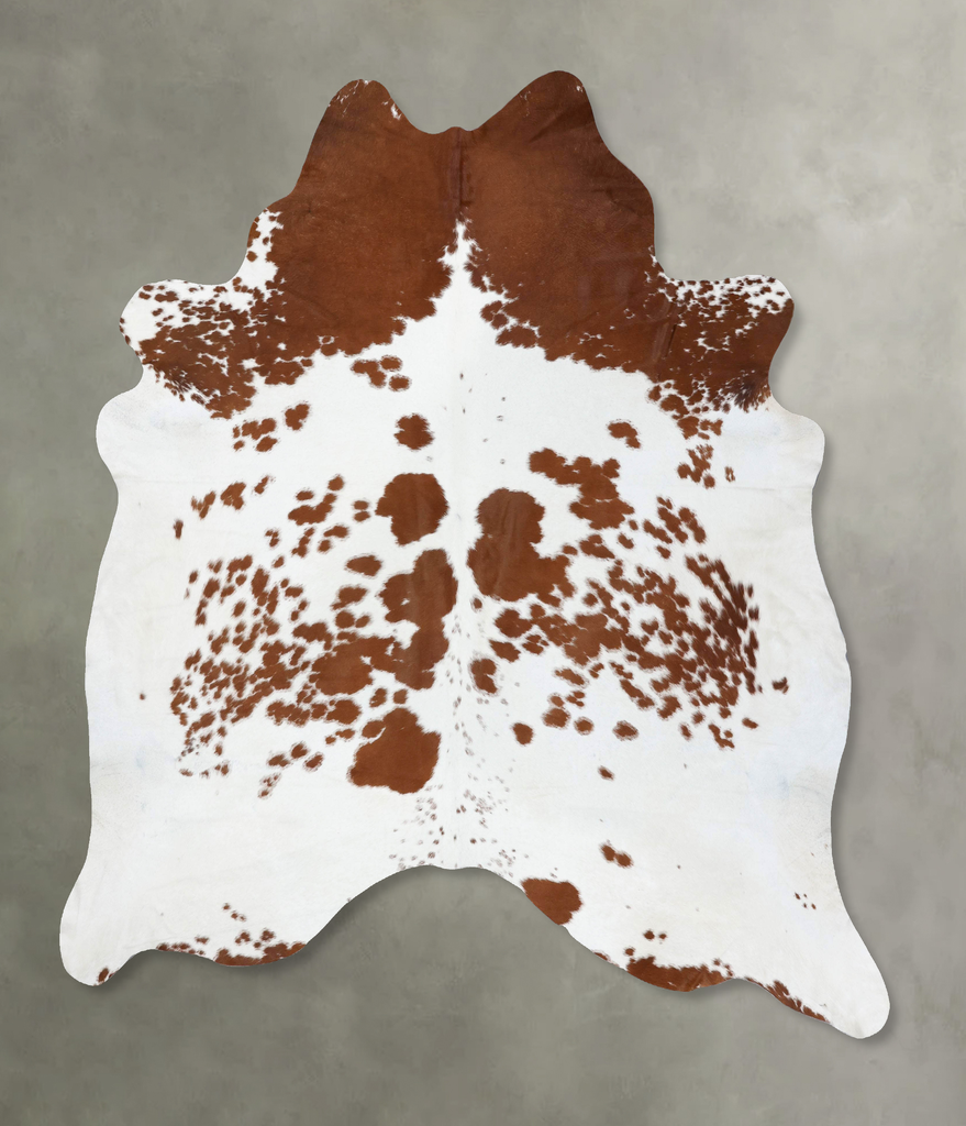 Brown and White XX-Large Brazilian Cowhide Rug 8'9"H x 7'6"W #B18645 by Hudson Hides