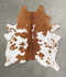 Brown and White X-Large Brazilian Cowhide Rug 7'2