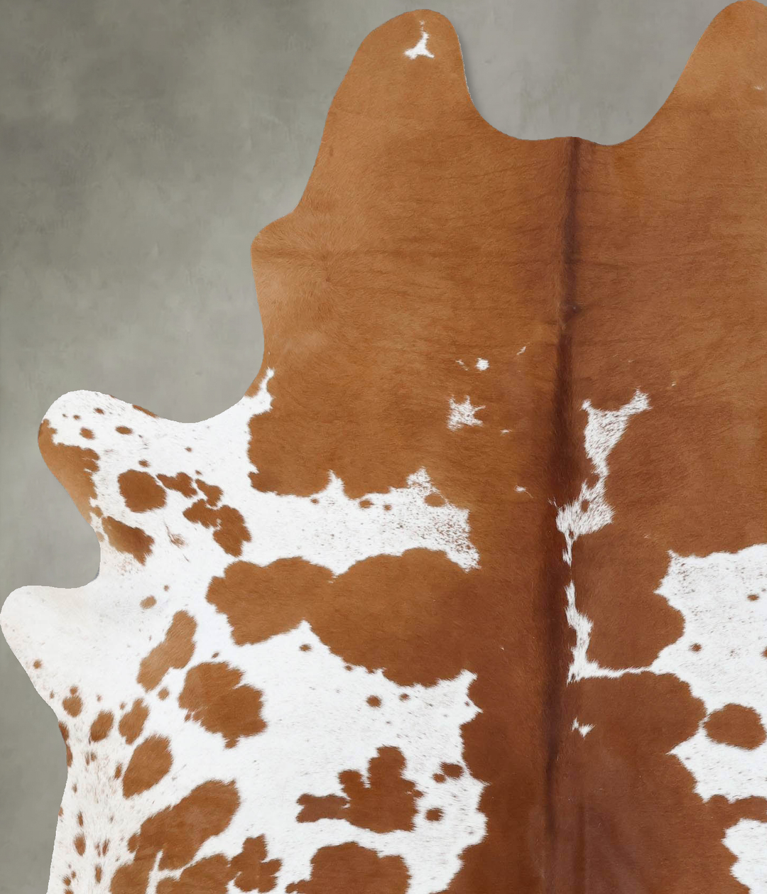 Brown and White X-Large Brazilian Cowhide Rug 7'2"H x 5'8"W #B18647 by