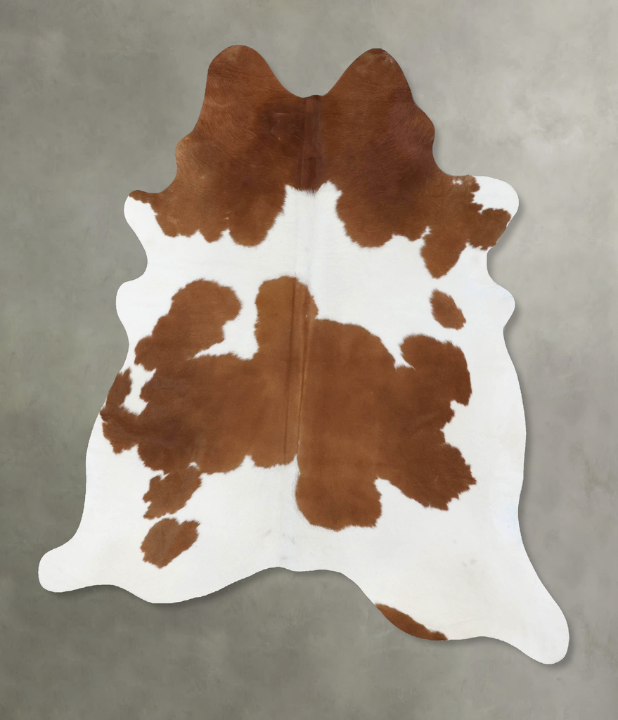 Brown and White Large Brazilian Cowhide Rug 6'2"H x 5'7"W #B18648 by Hudson Hides