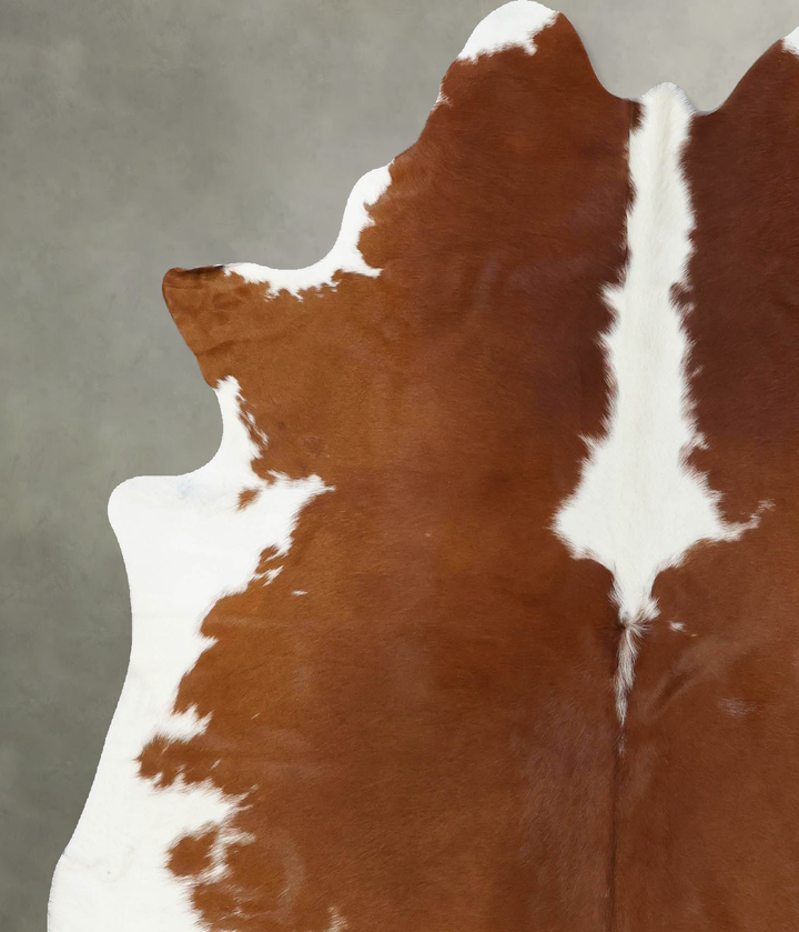 Brown and White Large Brazilian Cowhide Rug 6'8"H x 5'9"W #B18655 by Hudson Hides