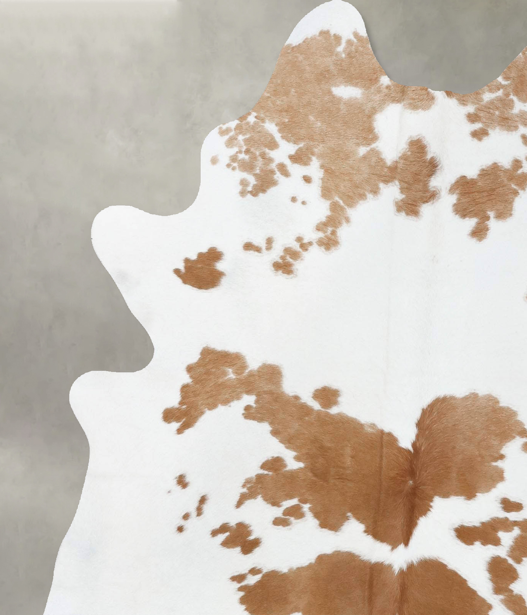 Beige and White Large Brazilian Cowhide Rug 6'7"H x 5'5"W #B18657 by H