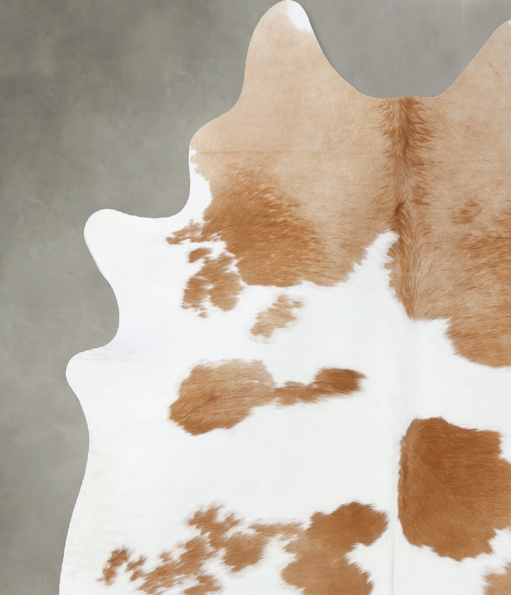 Beige and White X-Large Brazilian Cowhide Rug 7'1"H x 5'9"W #B18658 by Hudson Hides