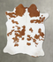 Brown and White Large Brazilian Cowhide Rug 6'5