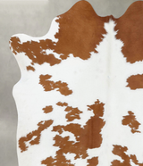 Brown and White Large Brazilian Cowhide Rug 6'5"H x 5'5"W #B18668 by Hudson Hides