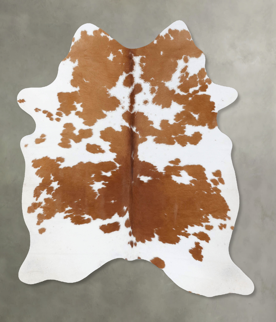 Brown and White Large Brazilian Cowhide Rug 6'9"H x 5'3"W #B18671 by Hudson Hides