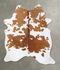 Brown and White Large Brazilian Cowhide Rug 6'9