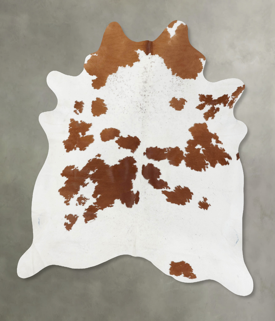 Brown and White X-Large Brazilian Cowhide Rug 7'7"H x 6'0"W #B18674 by Hudson Hides