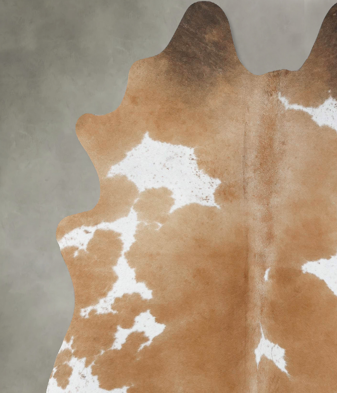 Brown and White Large Brazilian Cowhide Rug 6'7"H x 5'6"W #B18676 by H