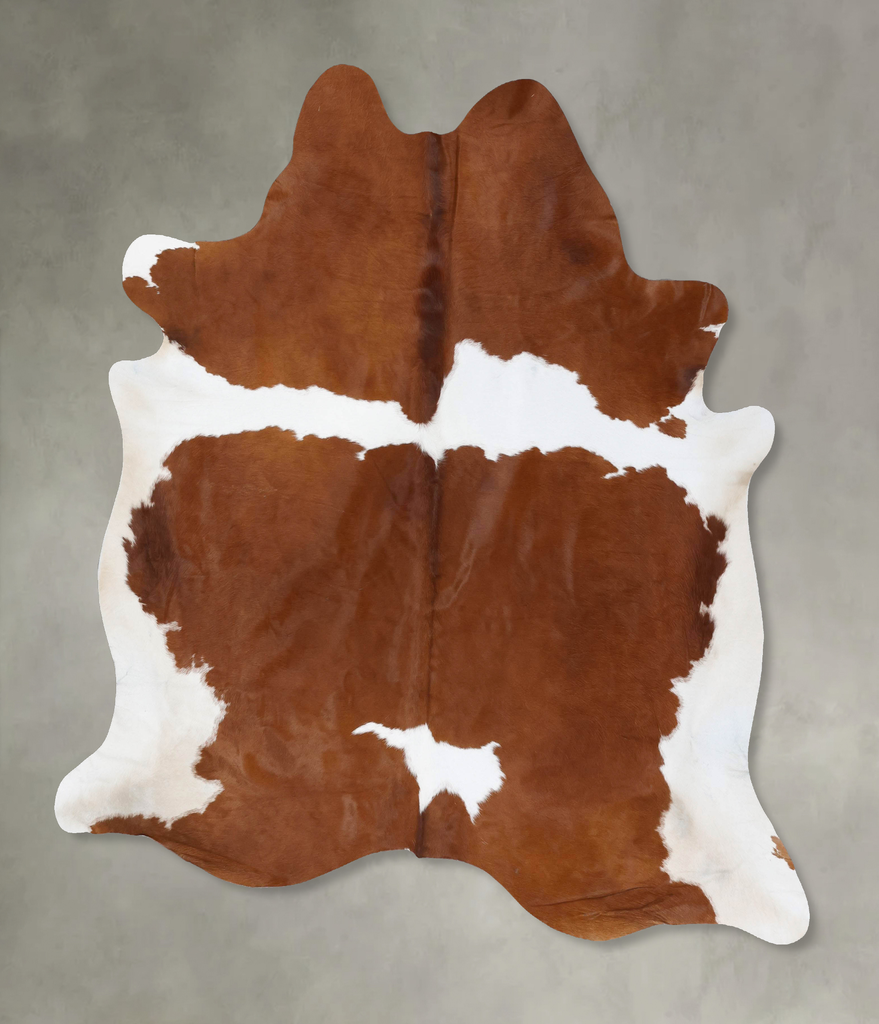 Brown and White XX-Large Brazilian Cowhide Rug 8'1"H x 7'0"W #B18683 by Hudson Hides
