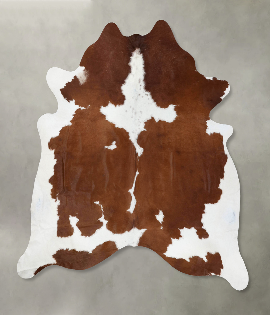 Brown and White XX-Large Brazilian Cowhide Rug 8'9"H x 8'0"W #B18684 by Hudson Hides