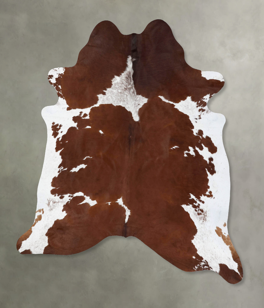 Brown and White X-Large Brazilian Cowhide Rug 7'8"H x 6'5"W #B18685 by Hudson Hides
