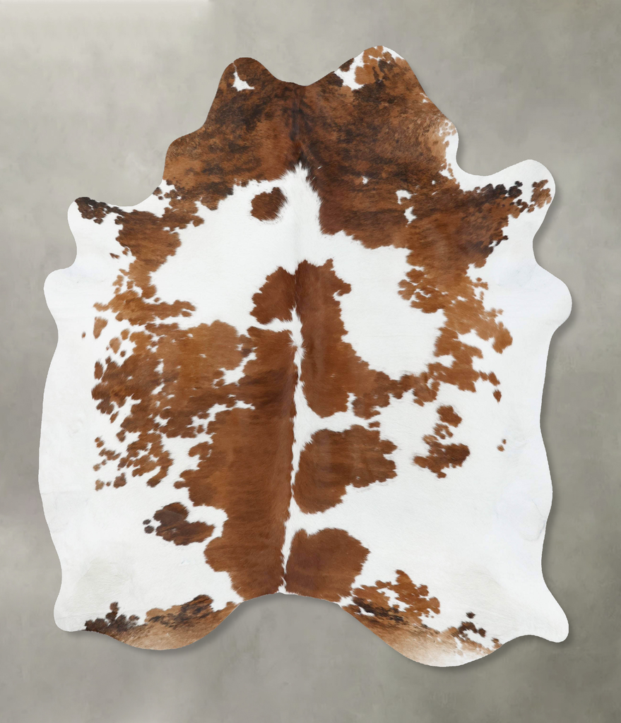 Brown and White X-Large Brazilian Cowhide Rug 7'4"H x 5'10"W #B18688 by Hudson Hides