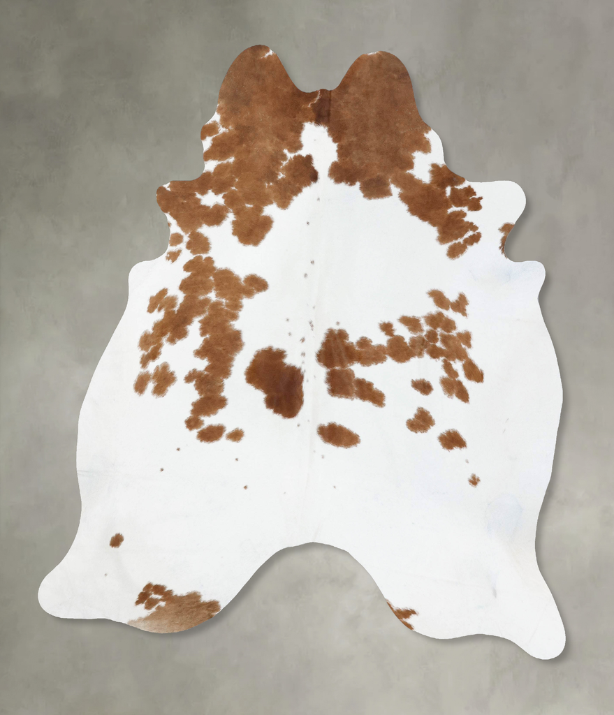 Brown and White X-Large Brazilian Cowhide Rug 7'4"H x 6'4"W #B18689 by Hudson Hides